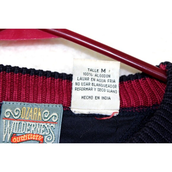 Ozark Wilderness Outfitters Mens Navy Heavy Knit Pullover Sweater Size Medium - Picture 4 of 9